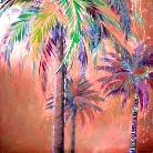 copper palm tree painting